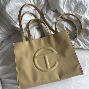 Cream Medium Telfar Shopping Bag